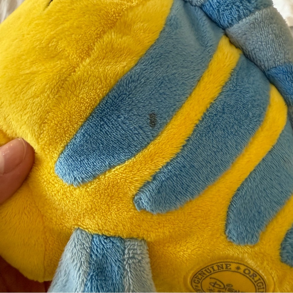 Disney Yellow and Blue Plush Fish Toy Flounder Little Mermaid - Picture 7 of 8